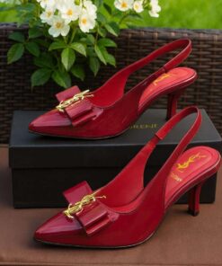 Burgundy Kitten Heel Shoes For Women – Comfortable Fit, And Classy Glossy Finish