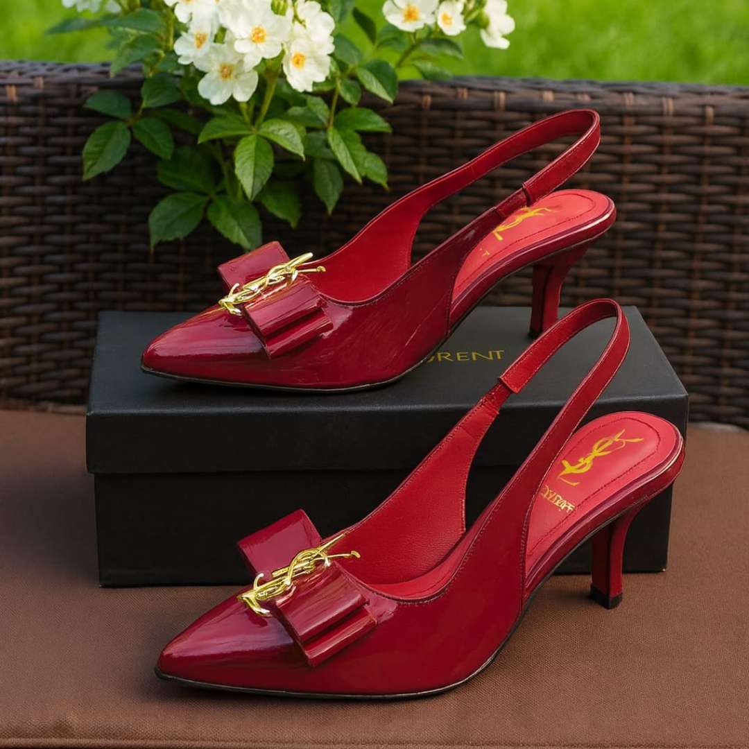 Burgundy Kitten Heel Shoes For Women – Comfortable Fit, And Classy Glossy Finish
