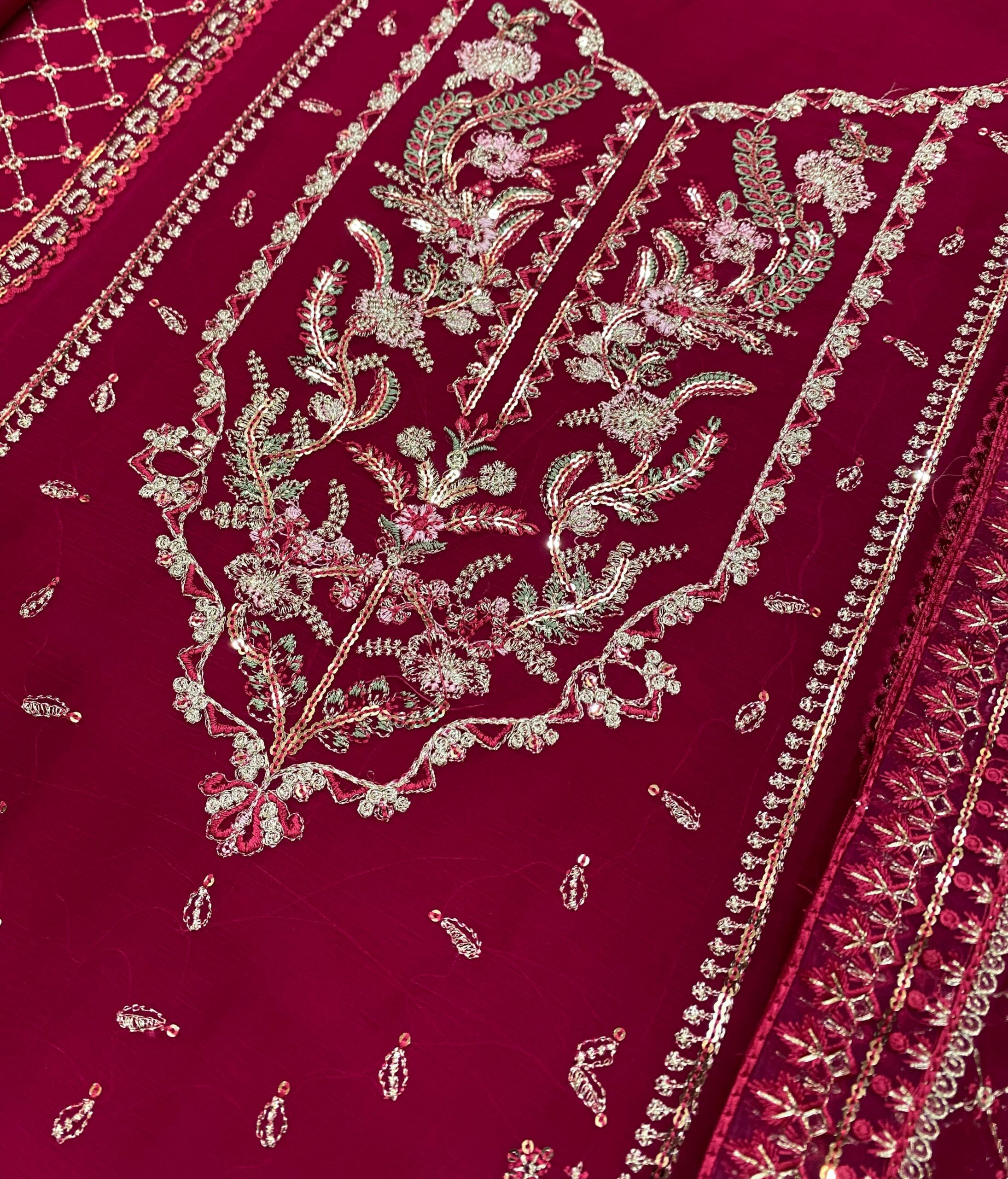 Gulaal - Embroidered & Sequined Chiffon Suit - Image 6