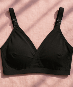 Alternative view of Black SADA Cotton Bra – Soft 3 Hook Support Bra for Women