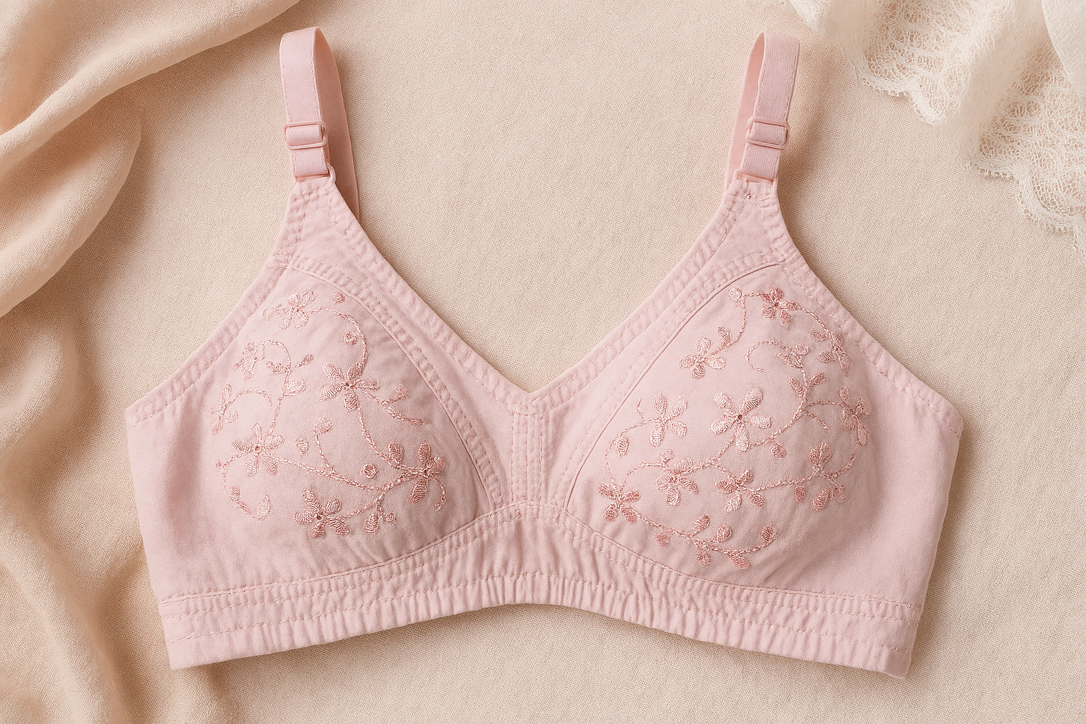 Cotton Embroidered Chicken Bra for Women - Image 5