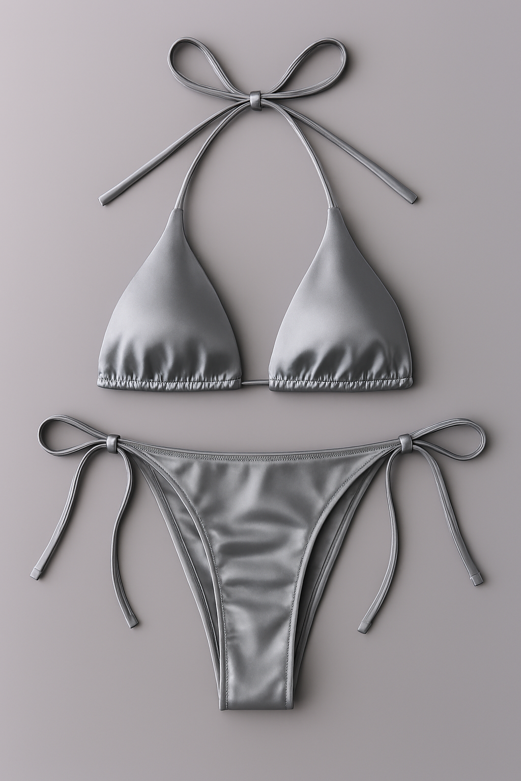 Women’s Bikini Set – Halter Neck Triangle Top & Adjustable Side-Tie Bottom