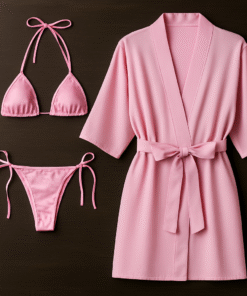 3-Piece Swimwear & Lounge Set for Women – Monokini, Bikini & Sheer Robe