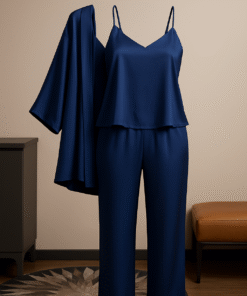 Alternative view of 3-Piece Premium Satin Sleepwear Set – Camisole, Pants & Robe