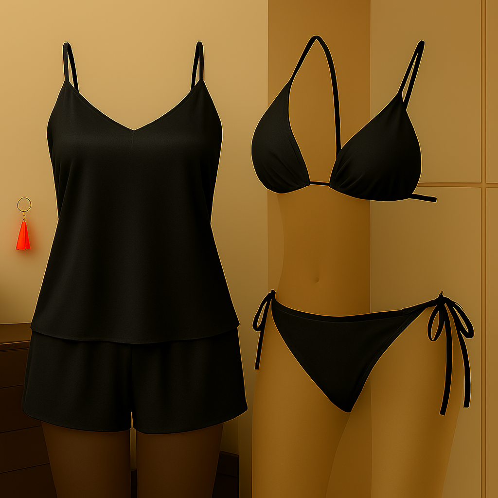 Premium Satin Sleepwear & Lingerie Combo - Image 3