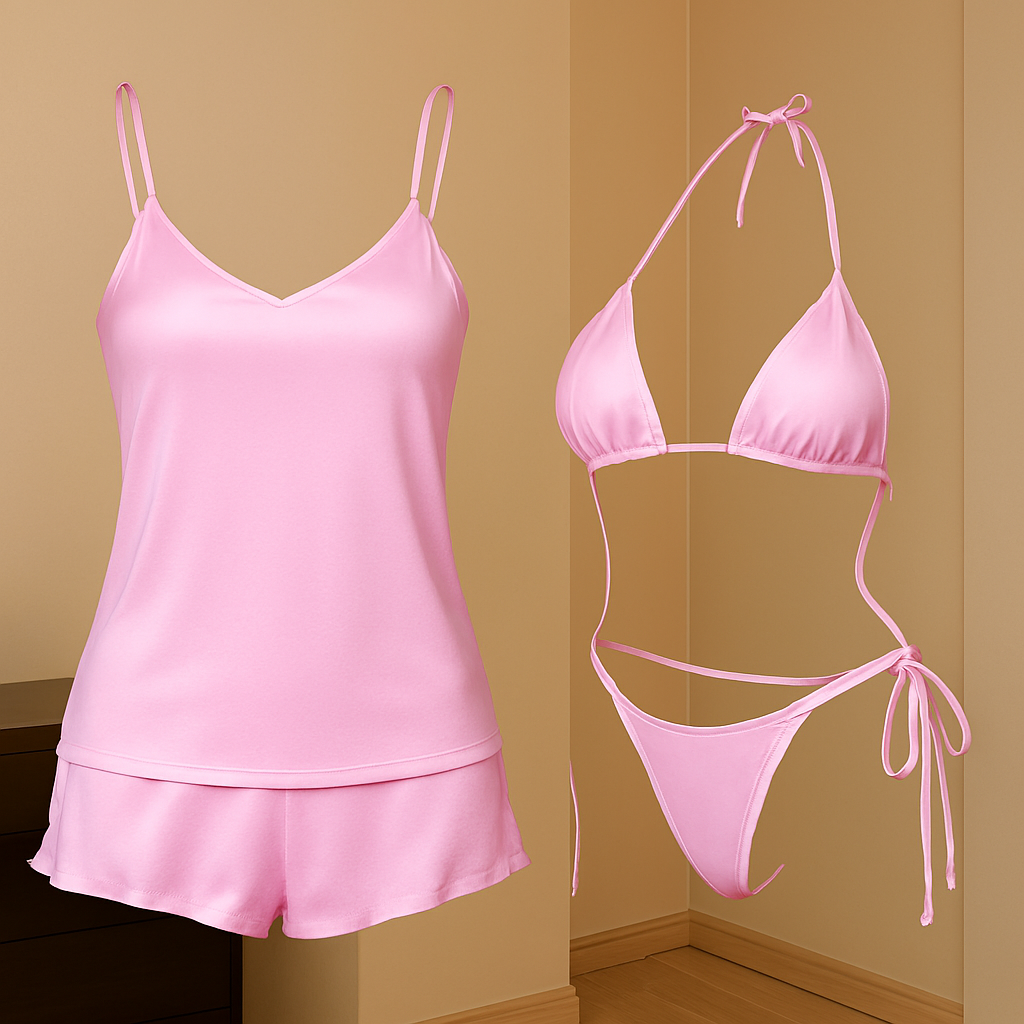 Premium Satin Sleepwear & Lingerie Combo - Image 4