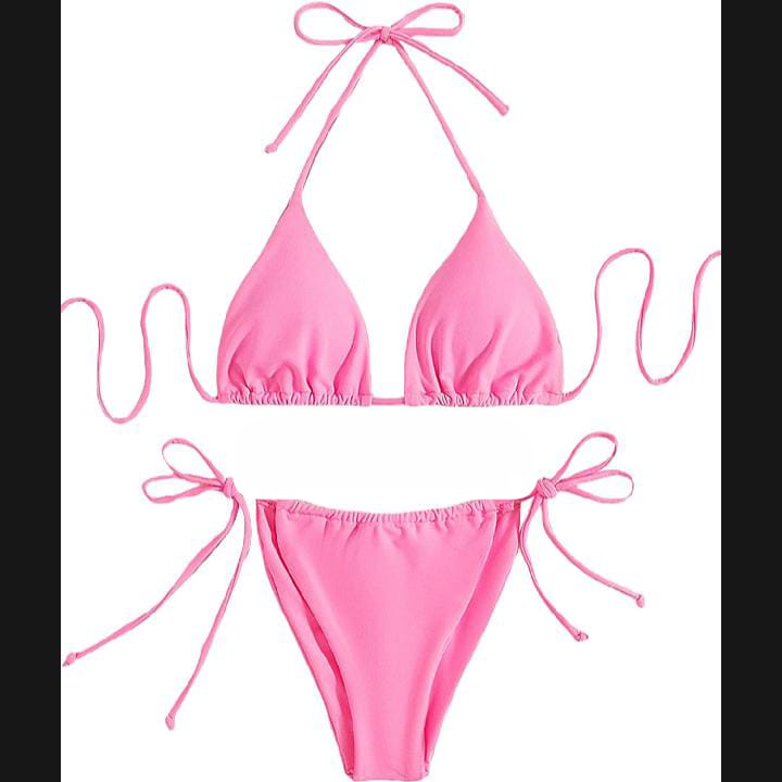 Women’s Bikini Set – Halter Neck Triangle Top & Adjustable Side-Tie Bottom - Image 8