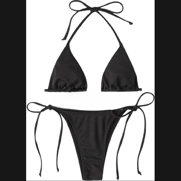 Women’s Bikini Set – Halter Neck Triangle Top & Adjustable Side-Tie Bottom - Image 10