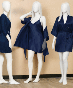 Premium Satin Sleepwear Set – Robe & Spaghetti Strap Nightdress Combo