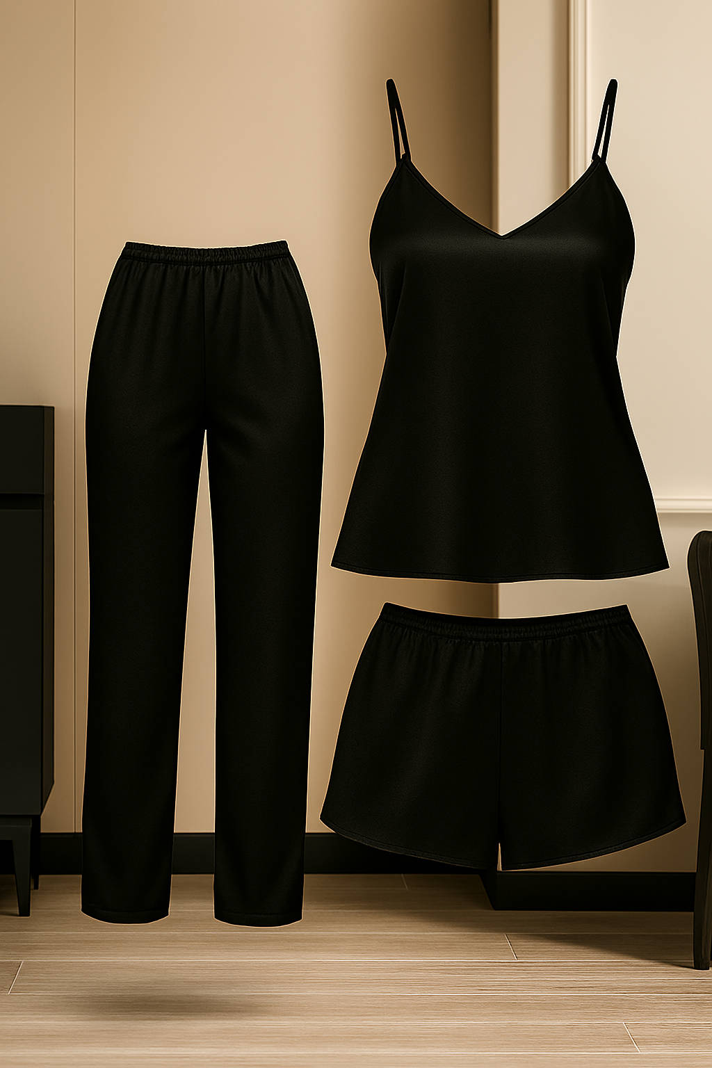 3-Piece Satin Sleepwear Set - Image 5