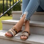 Trendy Style Women’s Slippers – Brown Multi Strap Flat Sandals