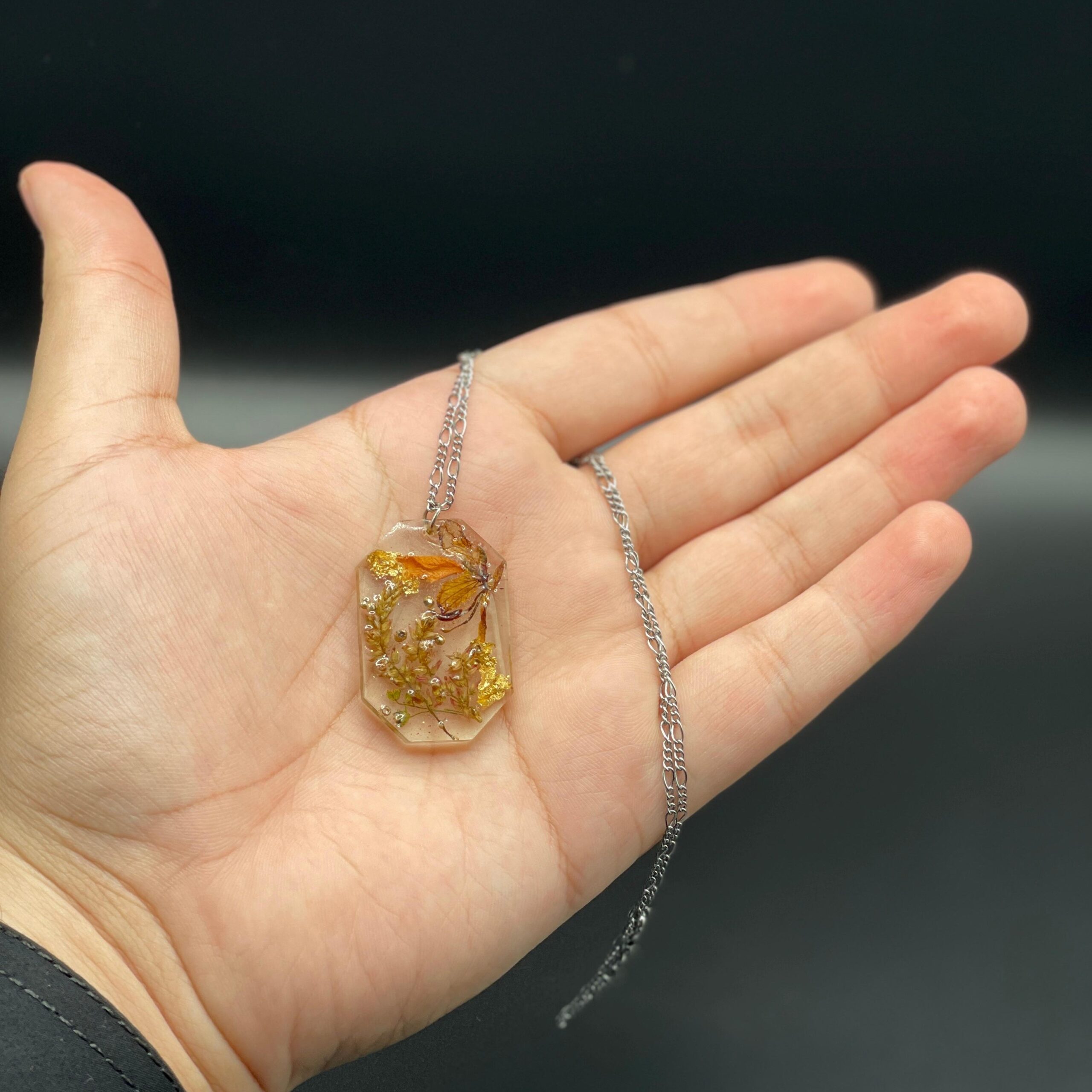 Handmade Resin Locket With Dried Flowers