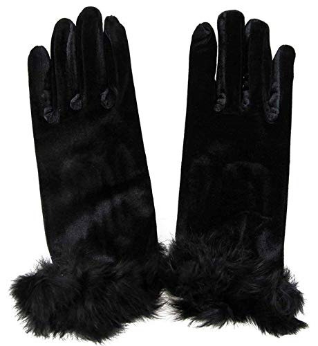 Women’s Winter Velvet Gloves with Fur Cuff - Image 3