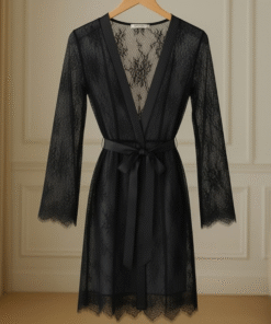Single Piece Women’s Net Transparent Sheer Lace Robe Gown