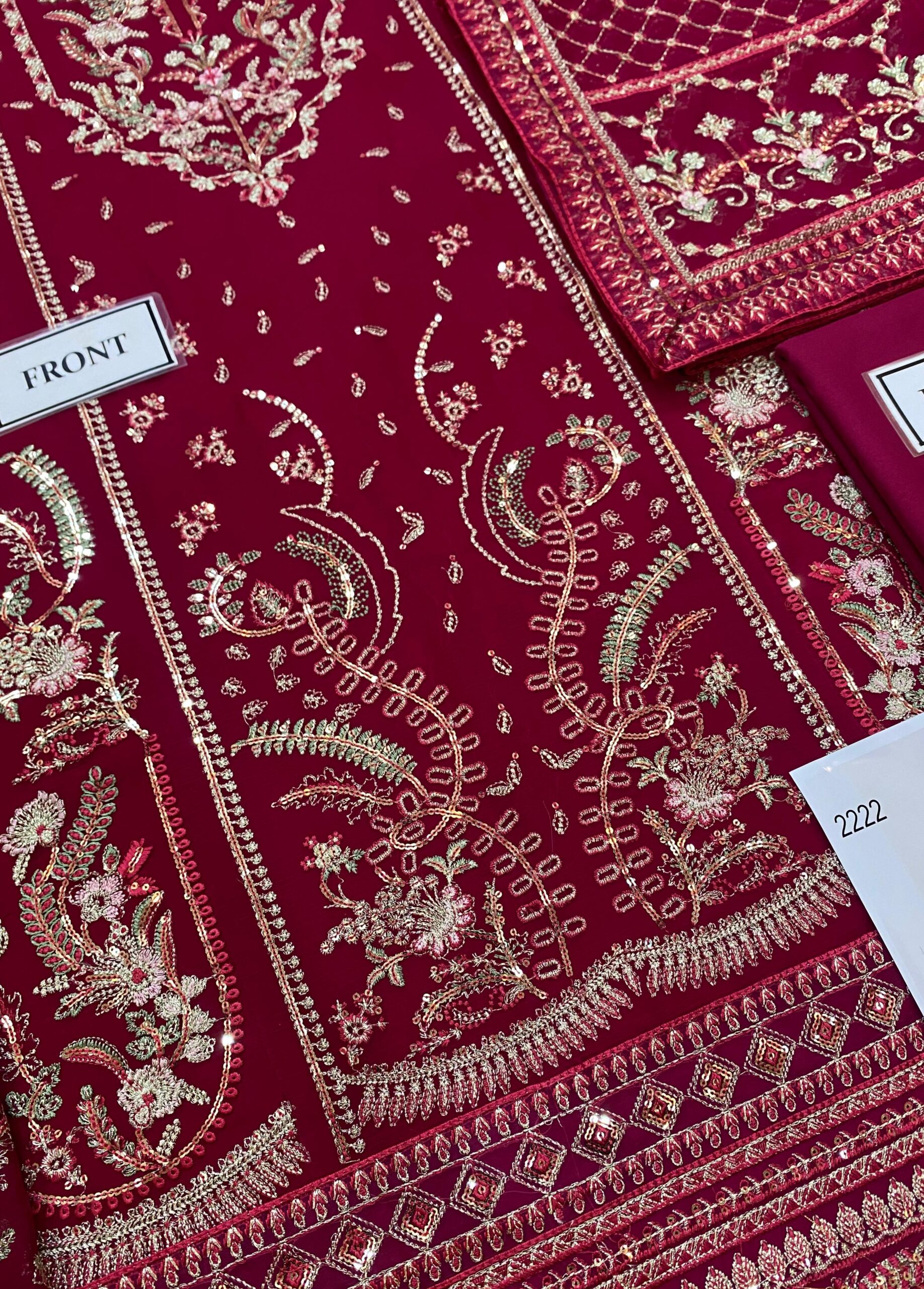 Gulaal - Embroidered & Sequined Chiffon Suit - Image 8