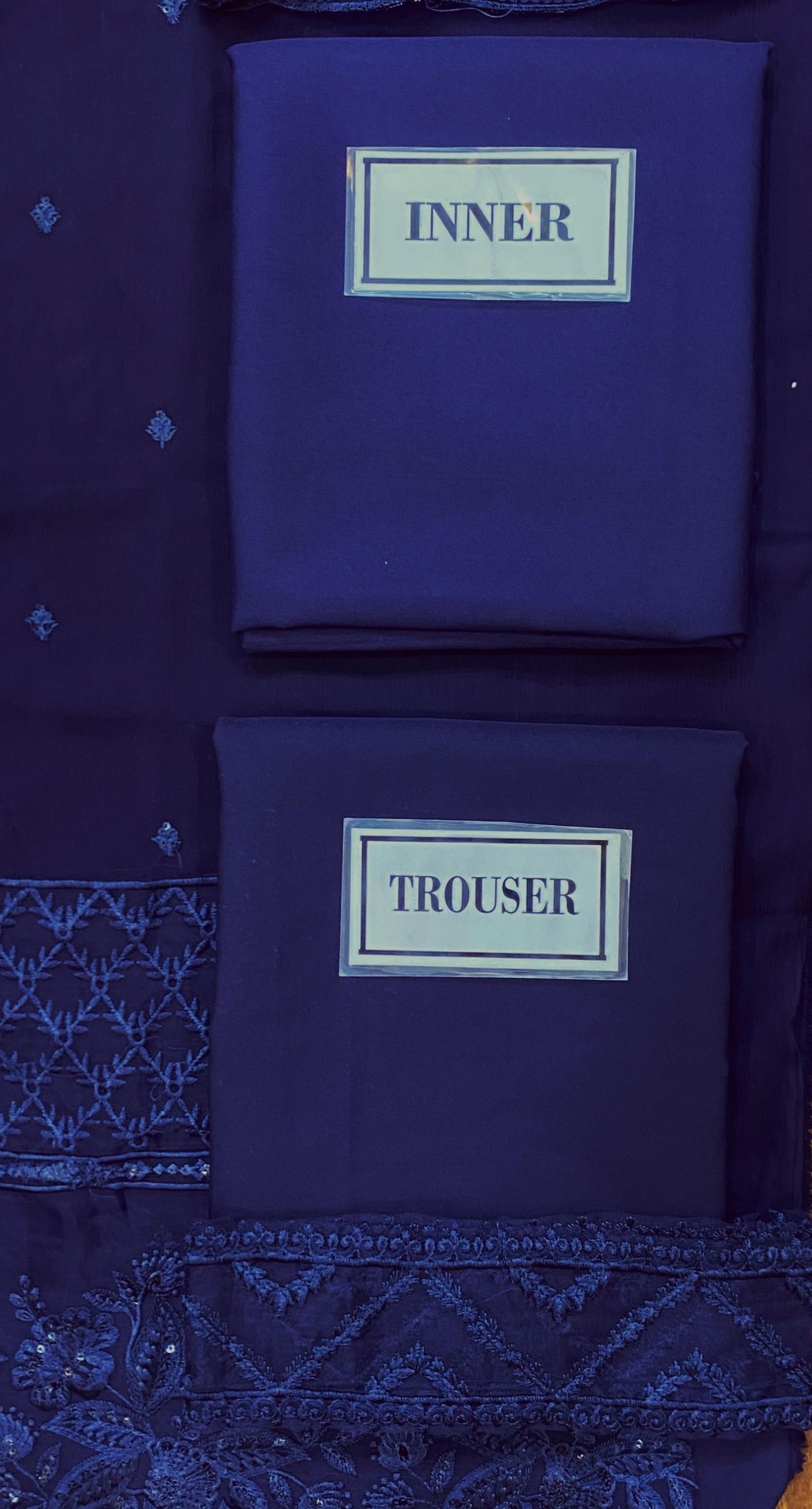 Azure - Semi Pure Embroidered Chiffon Suit - Image 5