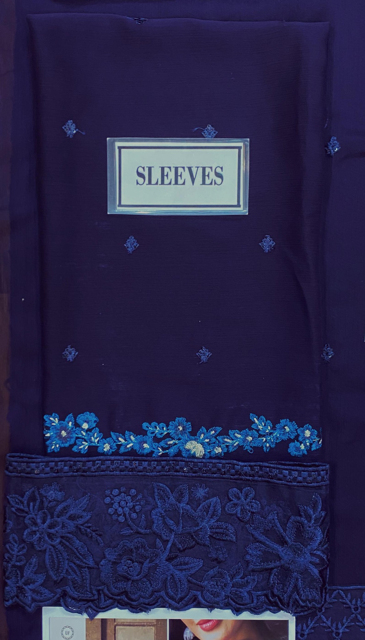 Azure - Semi Pure Embroidered Chiffon Suit - Image 8