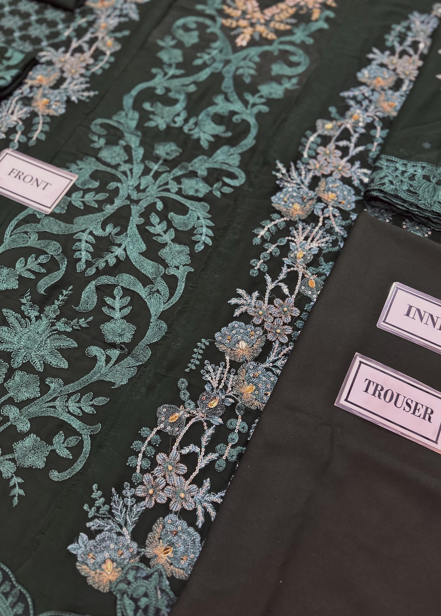 Maria B - Embroidered Chiffon Suit - Image 4