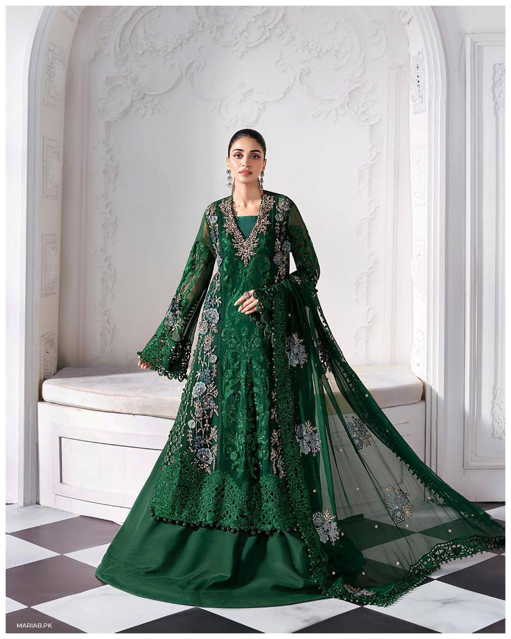 Maria B - Embroidered Chiffon Suit