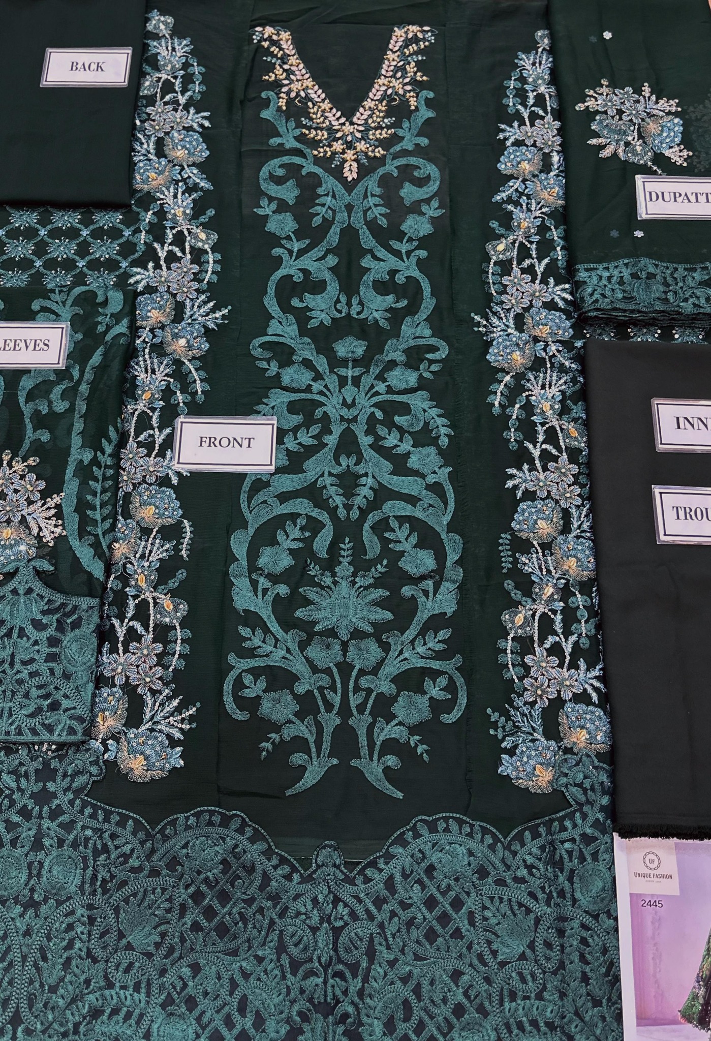 Maria B - Embroidered Chiffon Suit - Image 7