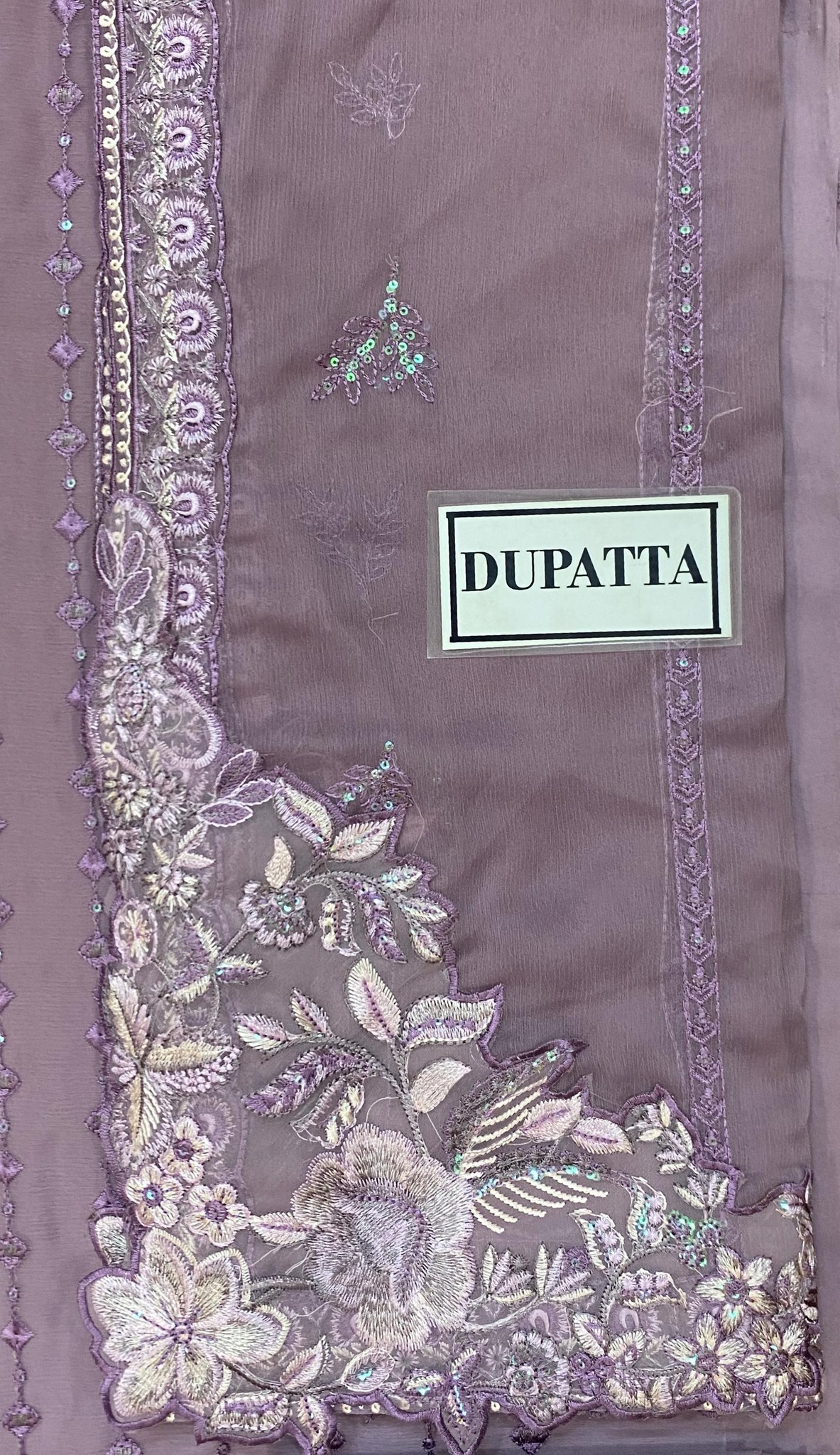 Luxury Semi Pure Embroidered Chiffon Suit - Image 10