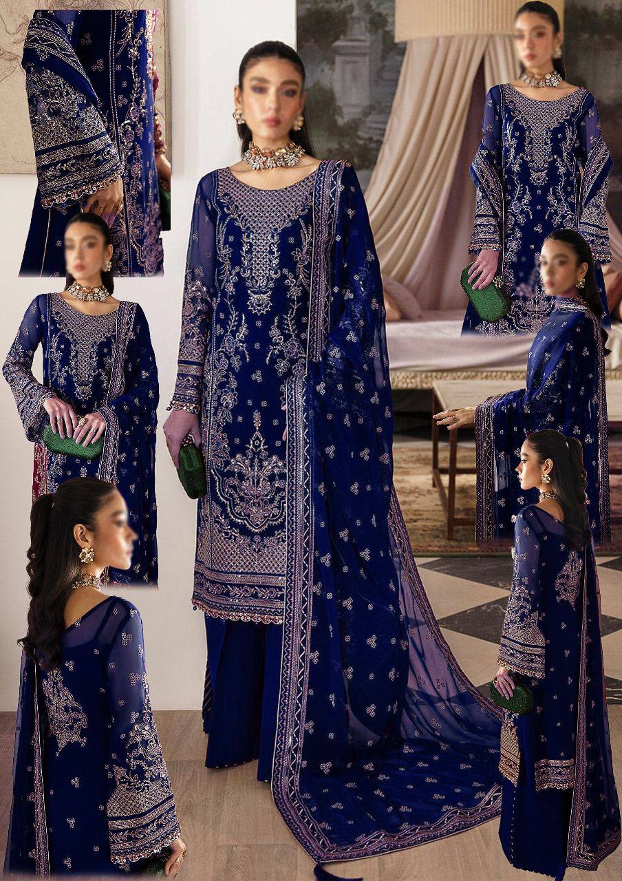 Gulaal - Embroidered & Sequined Chiffon Suit