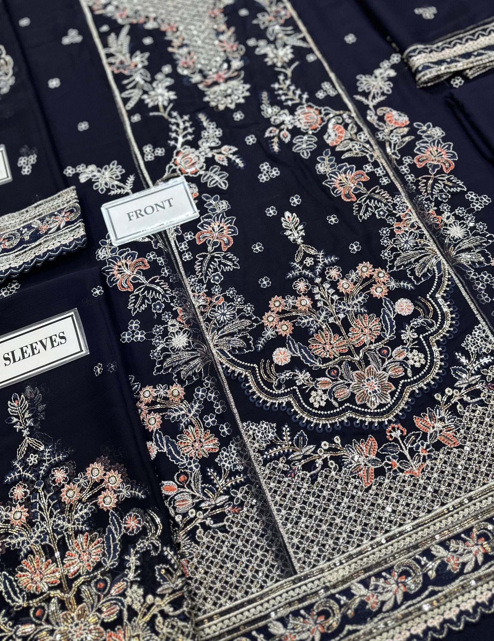 Gulaal - Embroidered & Sequined Chiffon Suit - Image 9