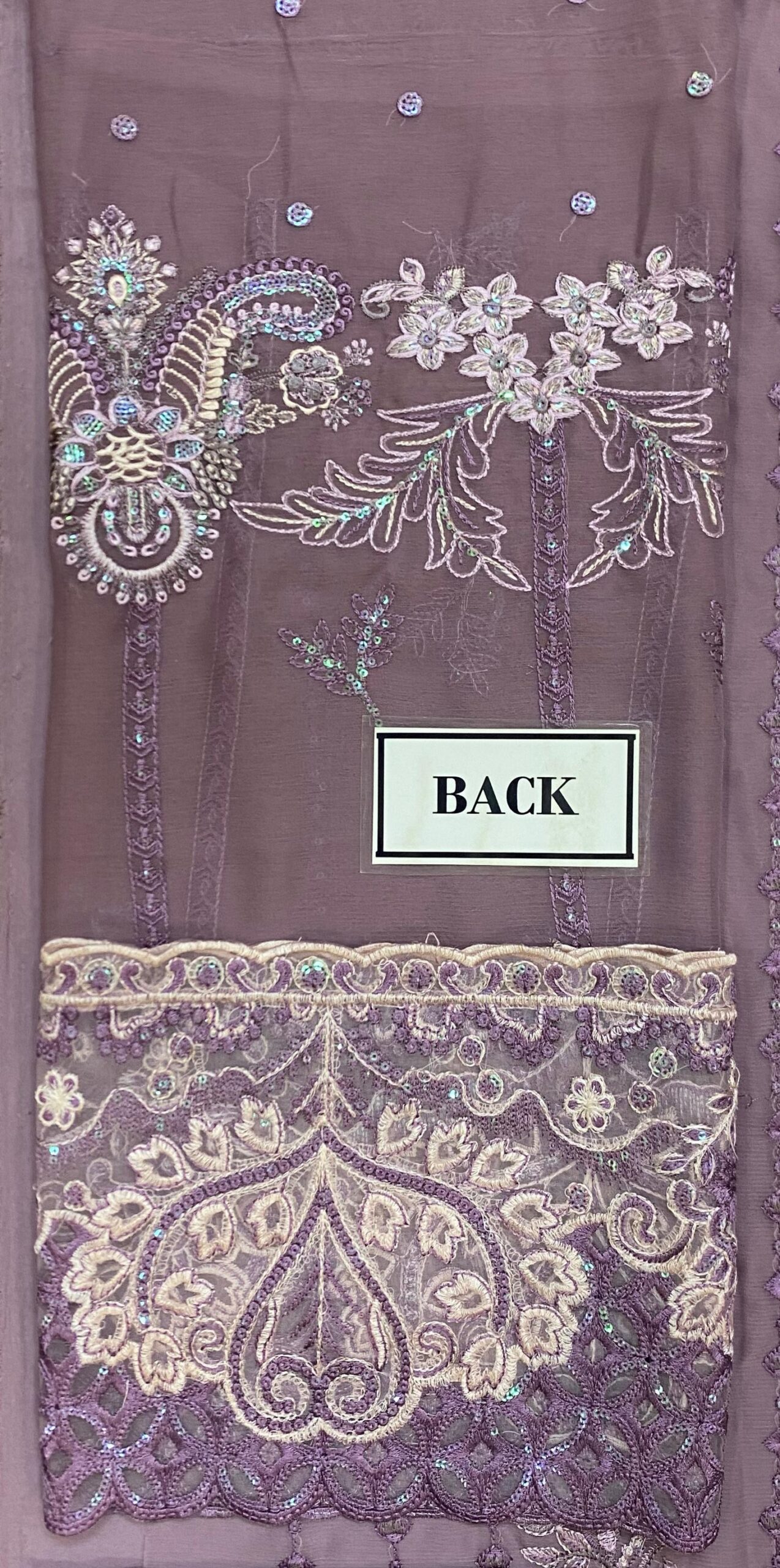 Luxury Semi Pure Embroidered Chiffon Suit - Image 6