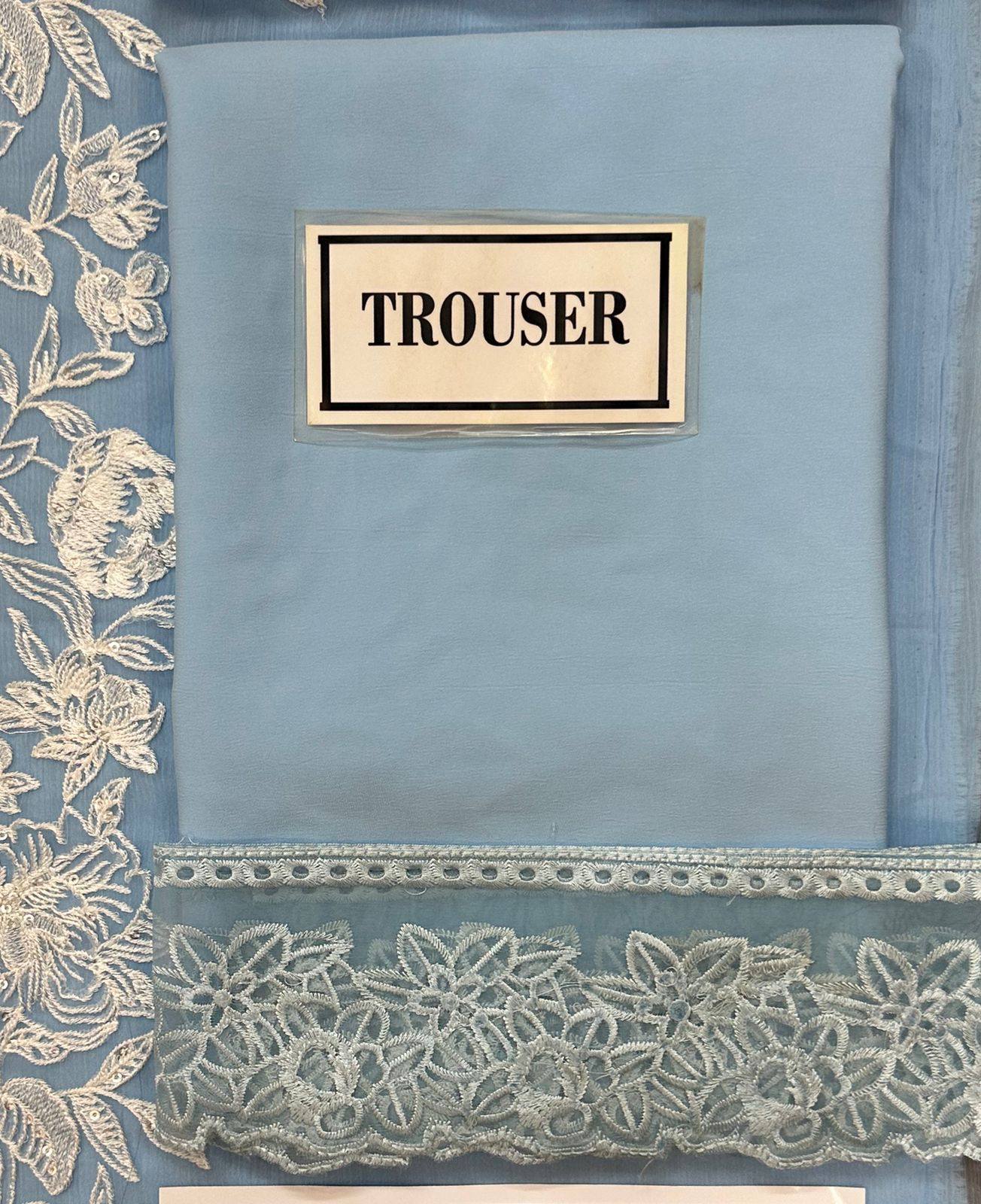 Azure - Semi Pure Embroidered Chiffon Suit - Image 8