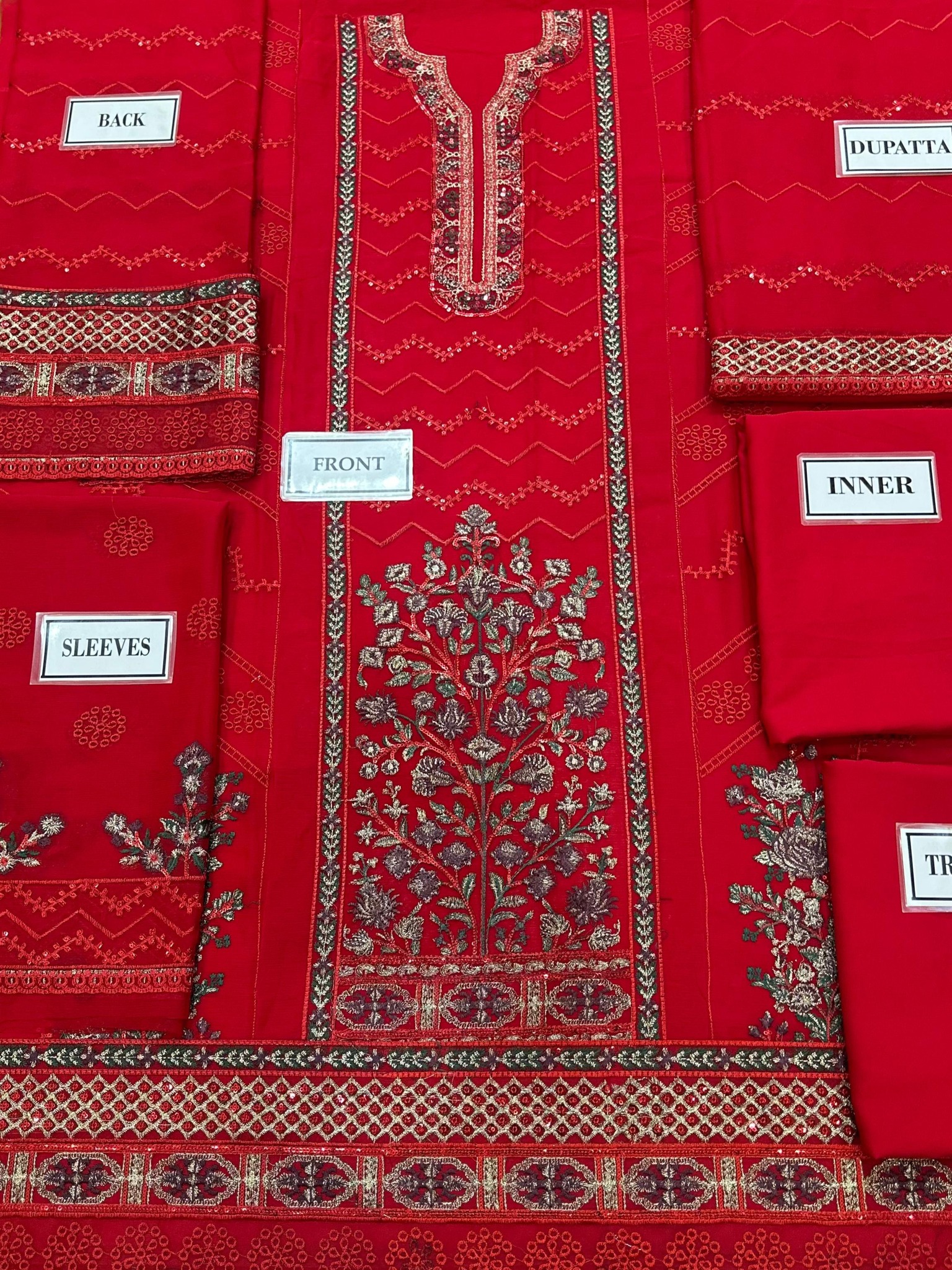 Baroque - Embroidered Chiffon Suit - Image 10