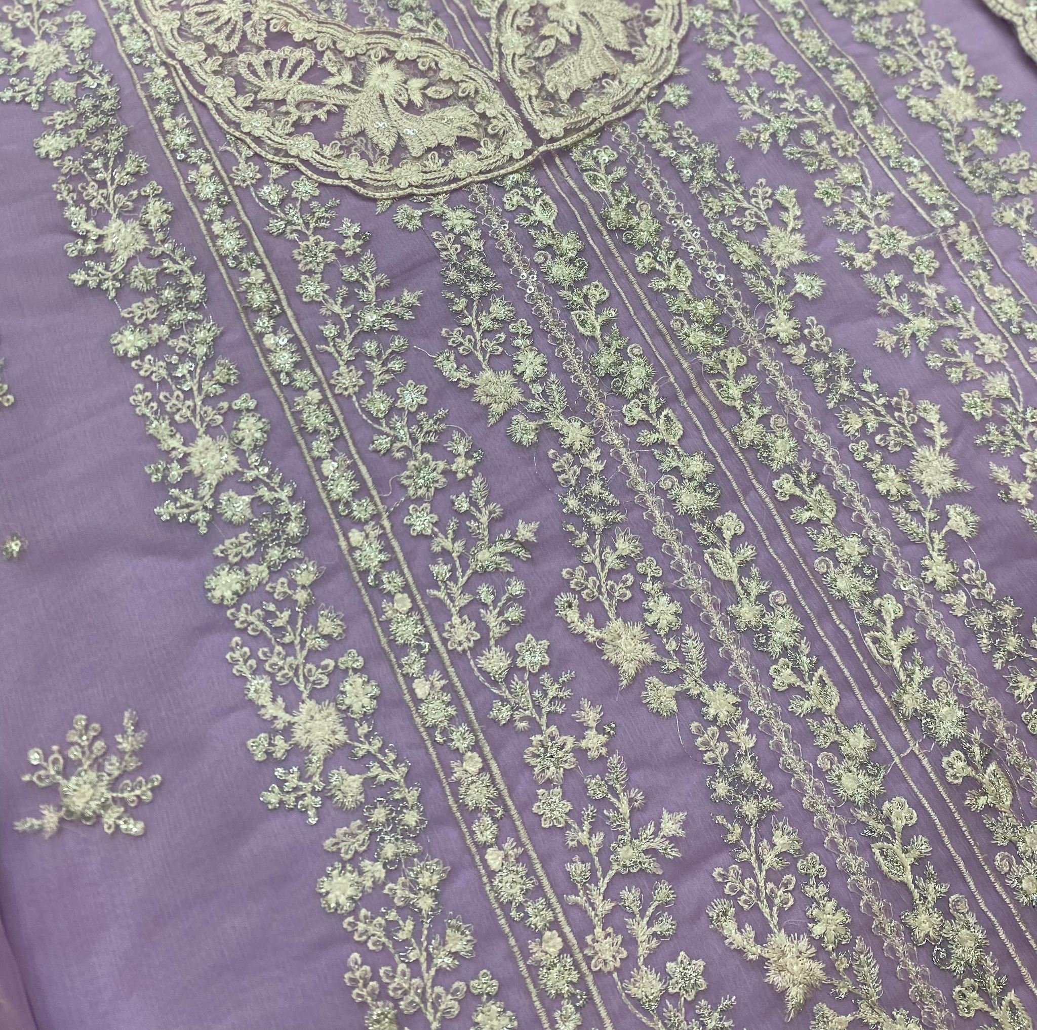 Azure - Semi Pure Embroidered Chiffon Suit - Image 9
