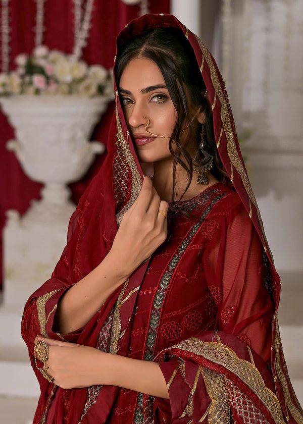 Baroque - Embroidered Chiffon Suit - Image 3