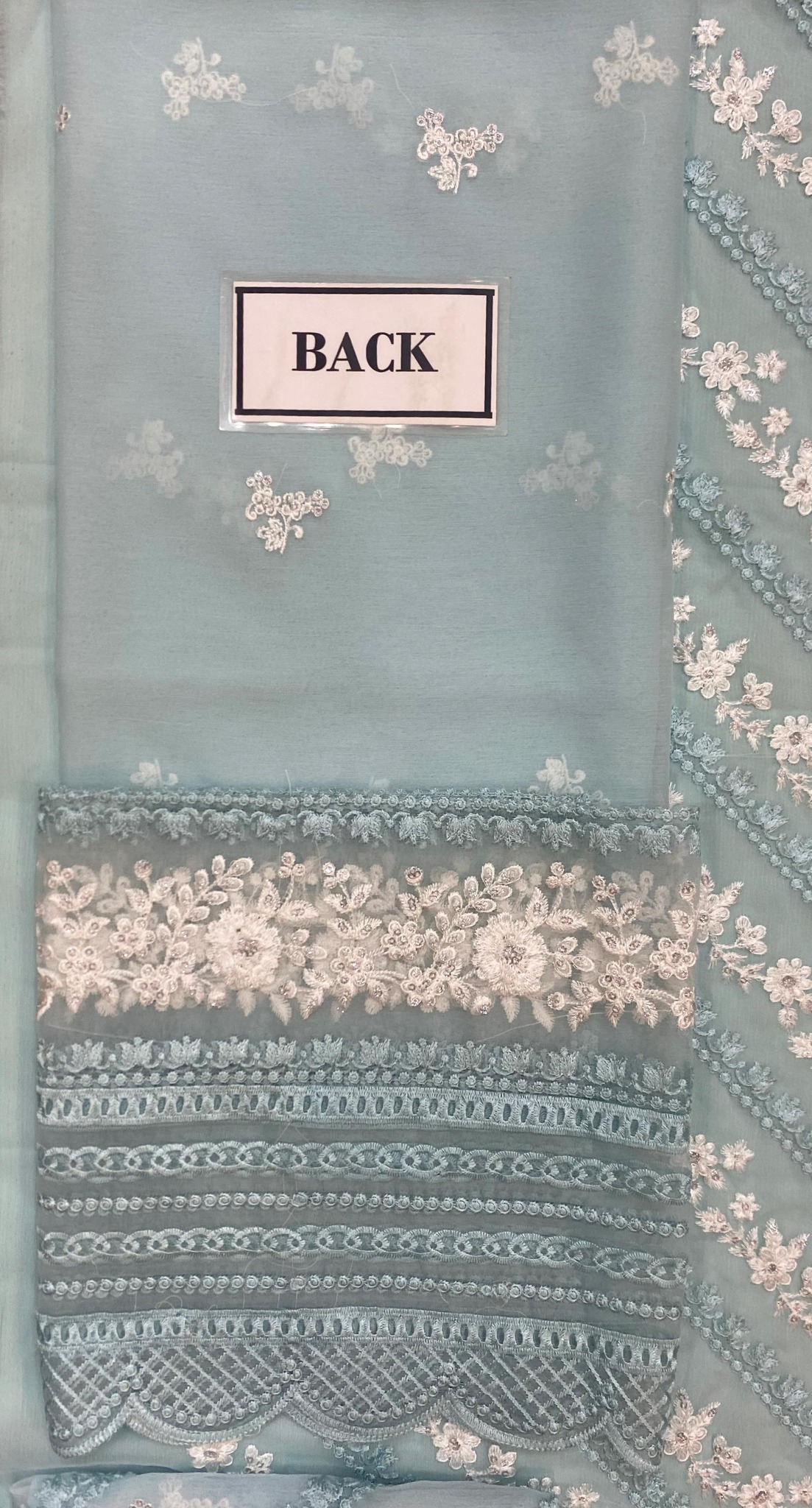 Azure - Semi Pure Embroidered Chiffon Suit - Image 6