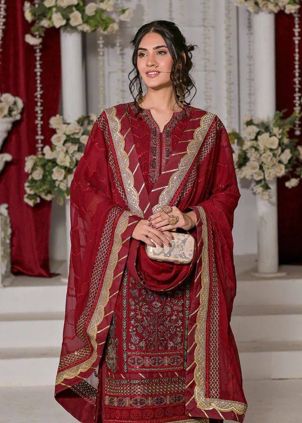 Baroque - Embroidered Chiffon Suit - Image 5