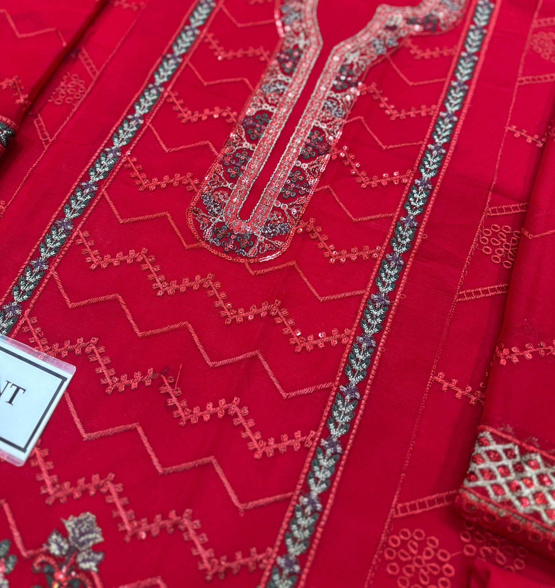 Baroque - Embroidered Chiffon Suit - Image 11