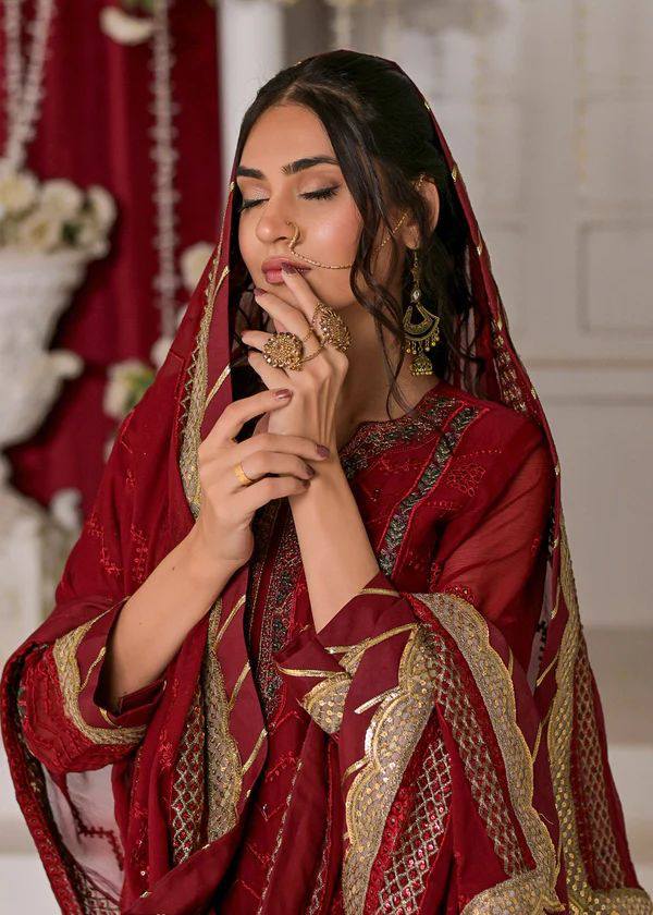 Baroque - Embroidered Chiffon Suit - Image 2