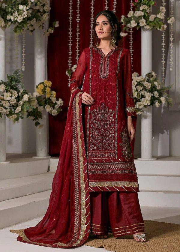 Baroque - Embroidered Chiffon Suit