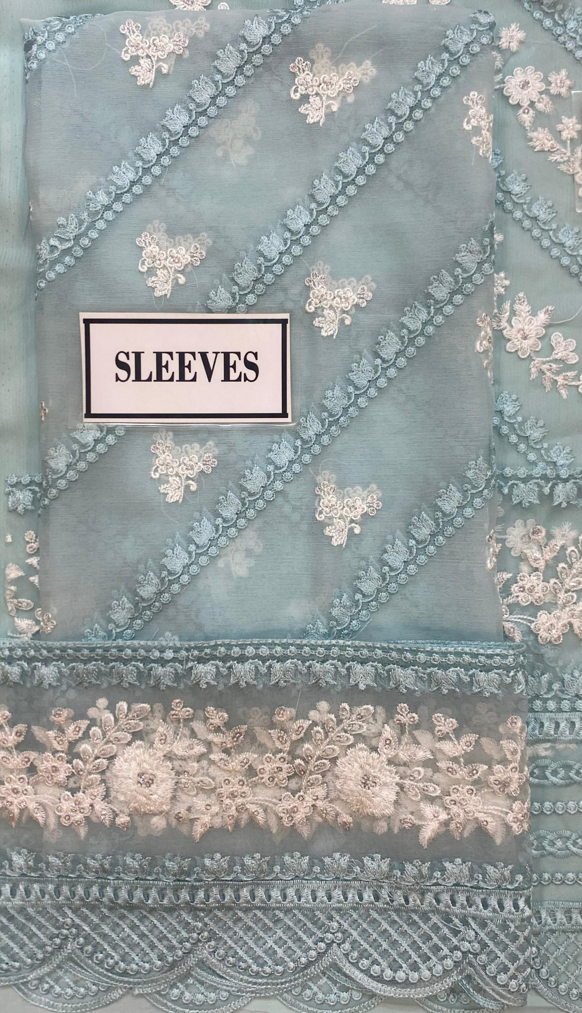 Azure - Semi Pure Embroidered Chiffon Suit - Image 7