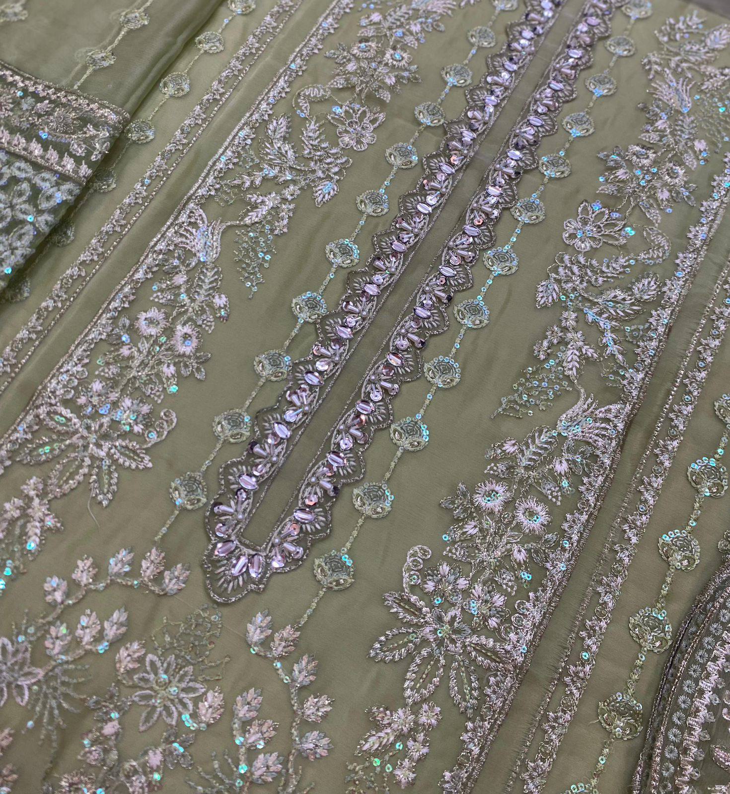 Gulaal - Embroidered & Sequined Chiffon Suit - Image 10