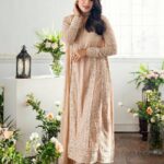 Azure - Semi Pure Embroidered Chiffon Suit