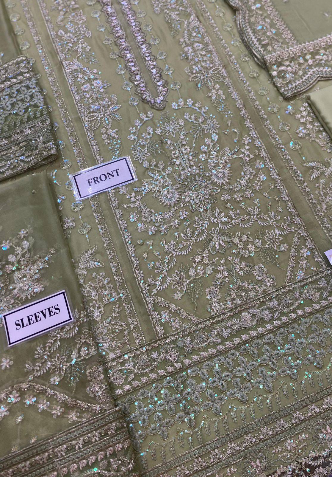 Gulaal - Embroidered & Sequined Chiffon Suit - Image 9