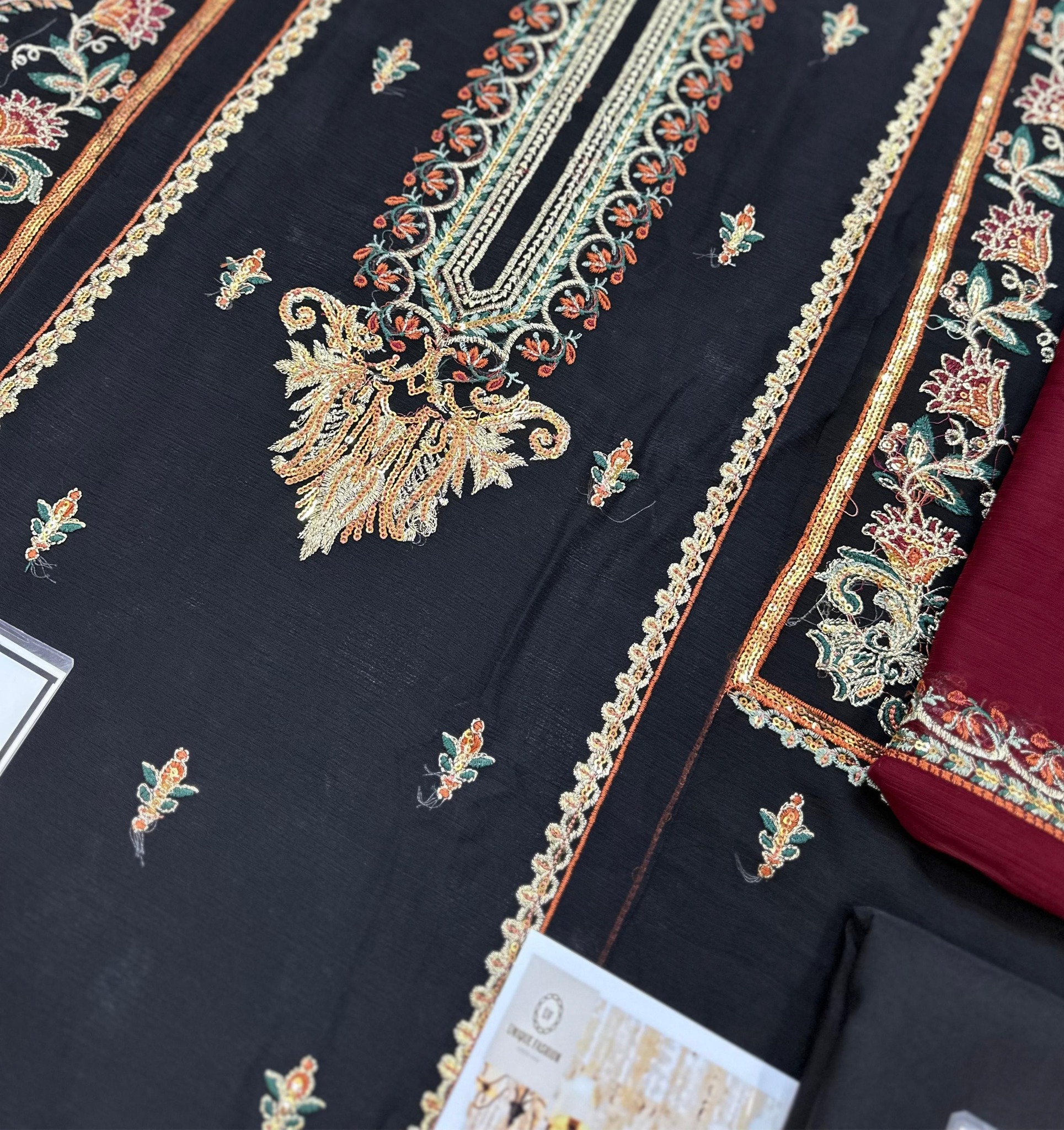 Maria B - Embroidered Chiffon Suit - Image 11