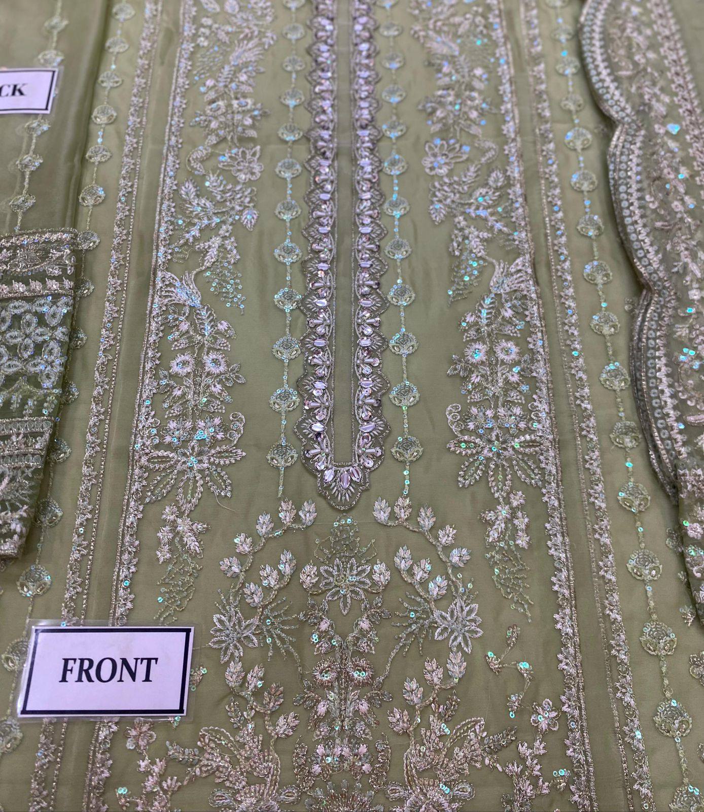 Gulaal - Embroidered & Sequined Chiffon Suit - Image 8