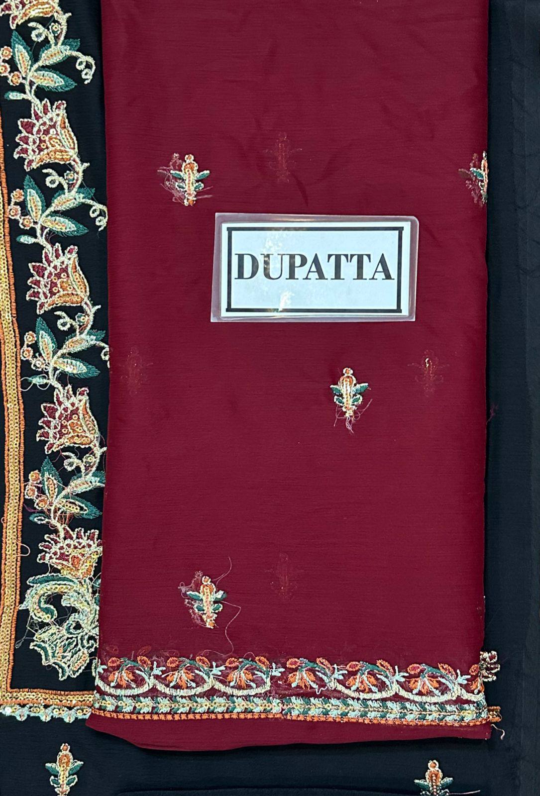 Maria B - Embroidered Chiffon Suit - Image 8