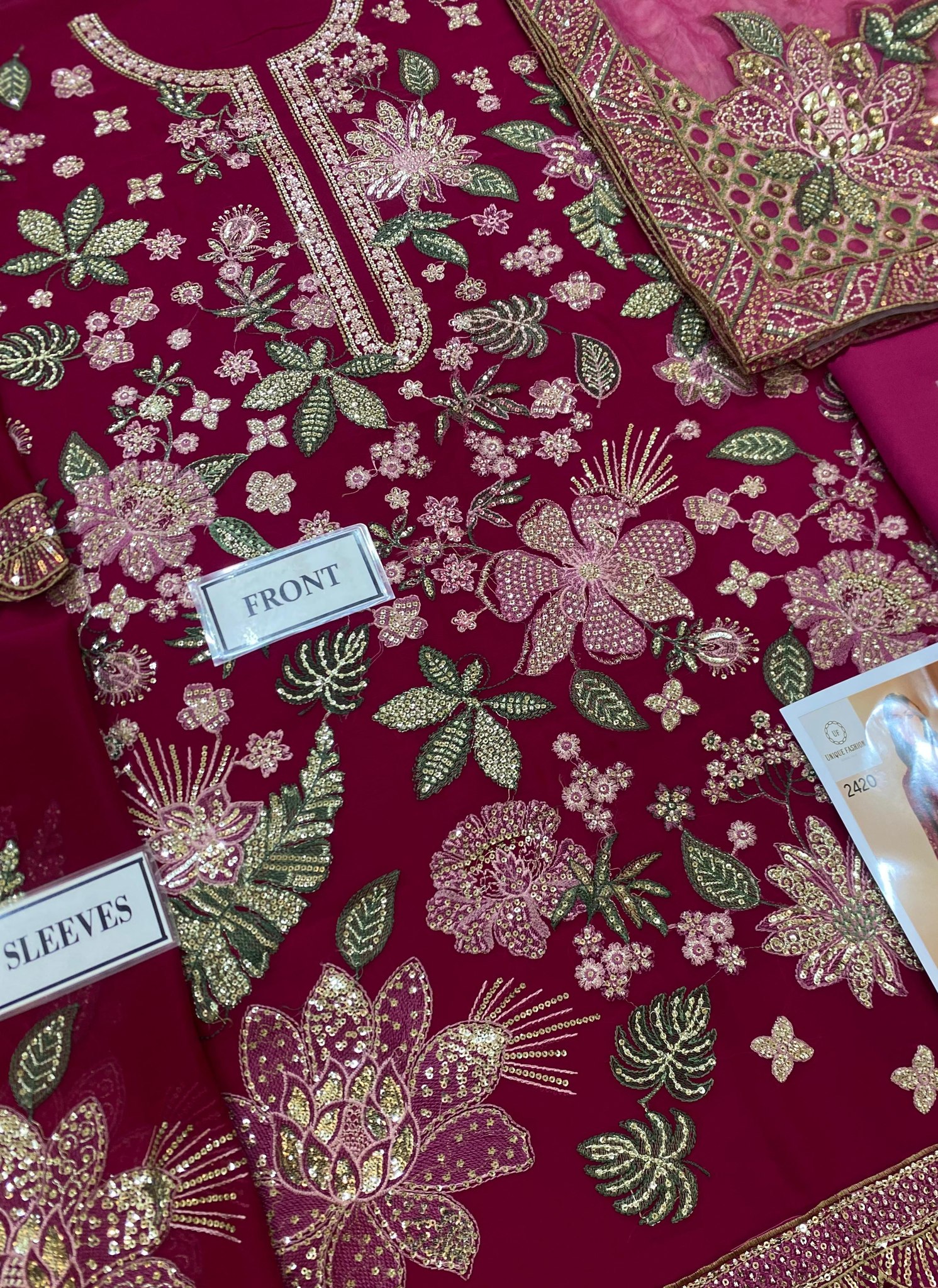 Jazmin - Semi Pure Chiffon Embroidered Suit - Image 8