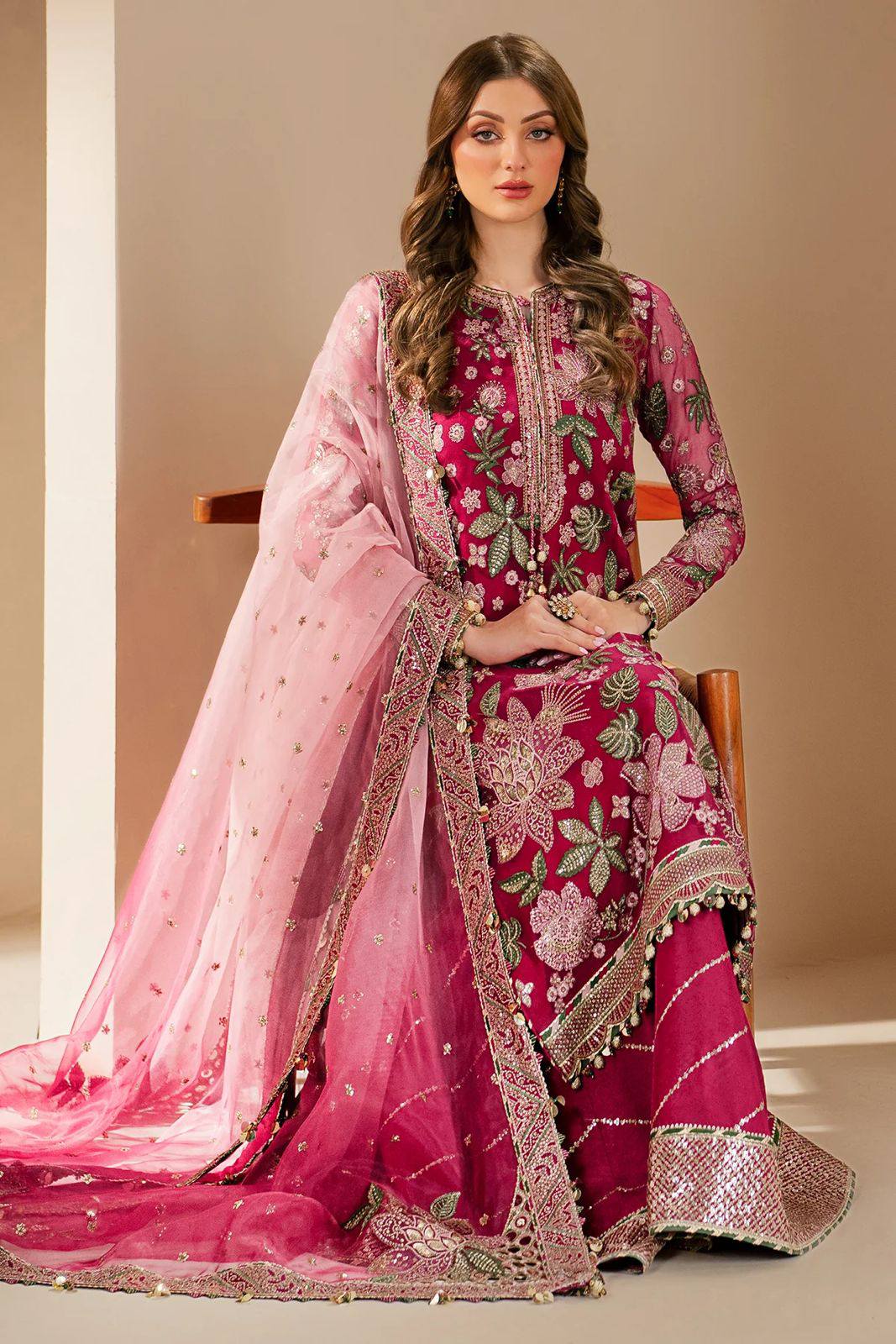 Jazmin - Semi Pure Chiffon Embroidered Suit - Image 3