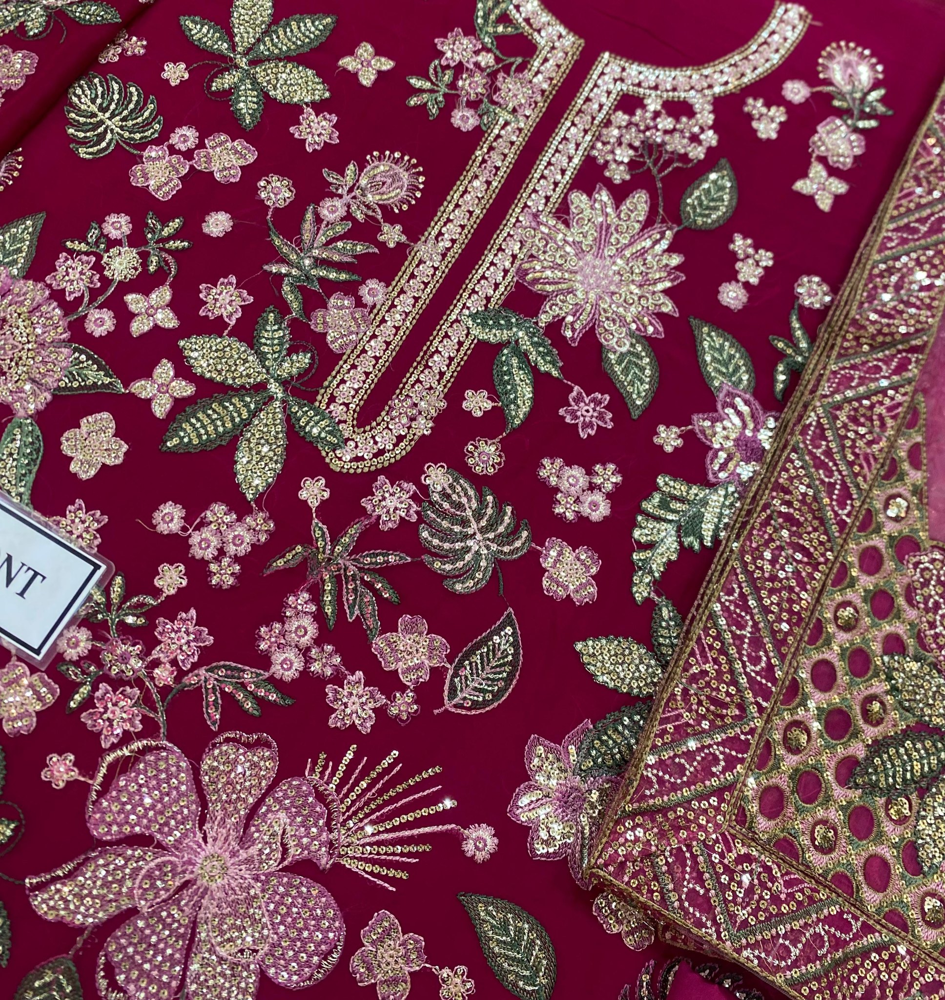 Jazmin - Semi Pure Chiffon Embroidered Suit - Image 10