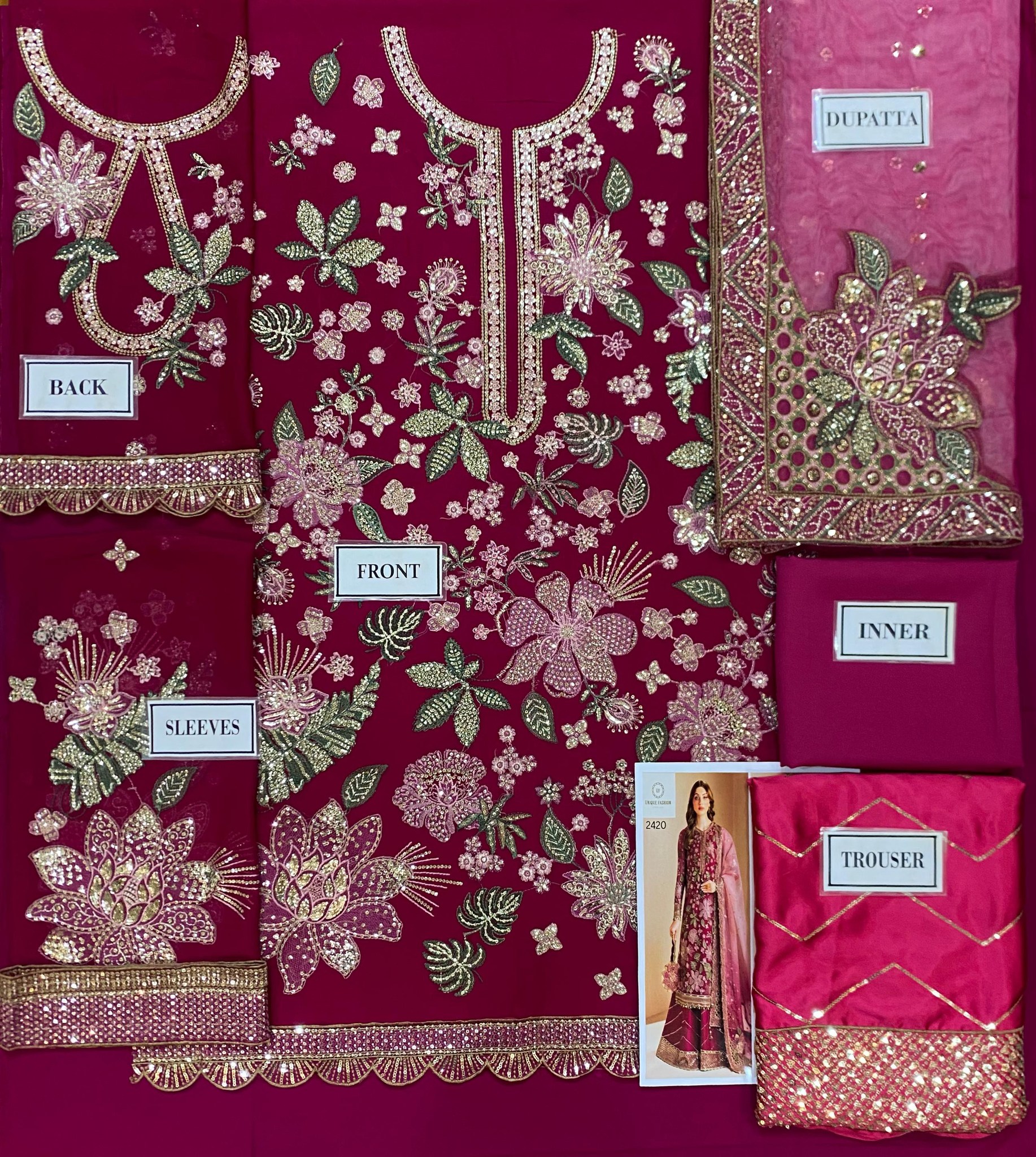 Jazmin - Semi Pure Chiffon Embroidered Suit - Image 4