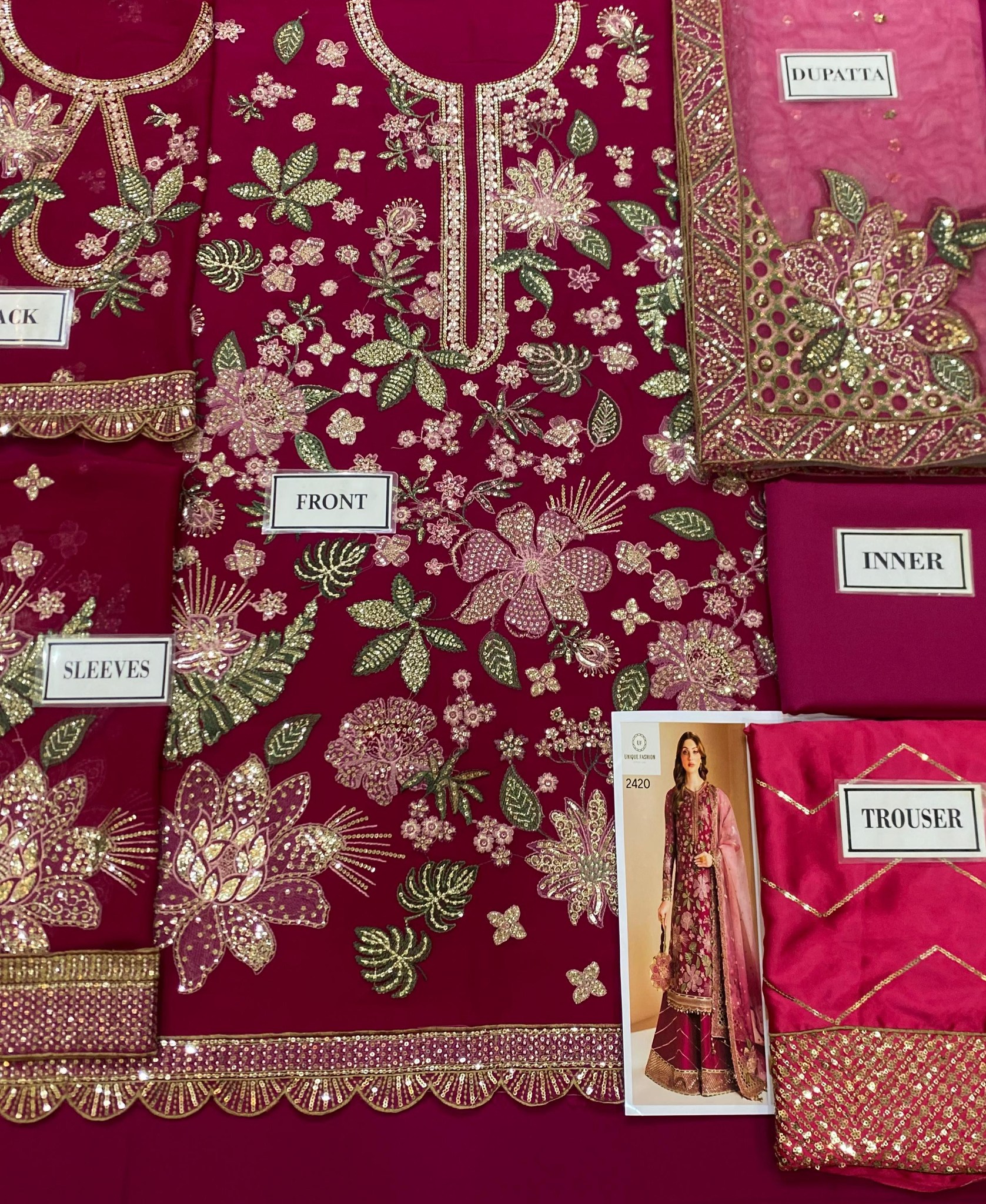 Jazmin - Semi Pure Chiffon Embroidered Suit - Image 6