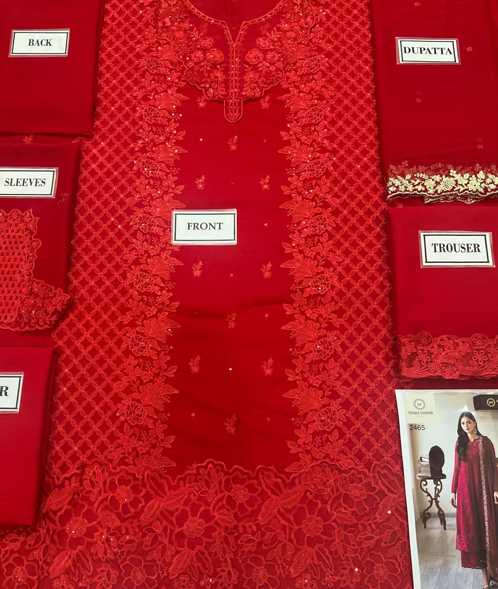 Azure - Semi Pure Chiffon Embroidered Suit - Image 11